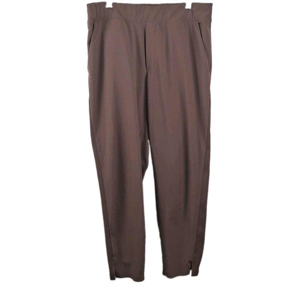 Athleta Brooklyn Ankle Pants Brown Pull On Stretch Travel Women Size 12 198671